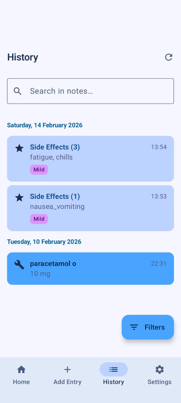 My Cancer Pain Journal screenshot