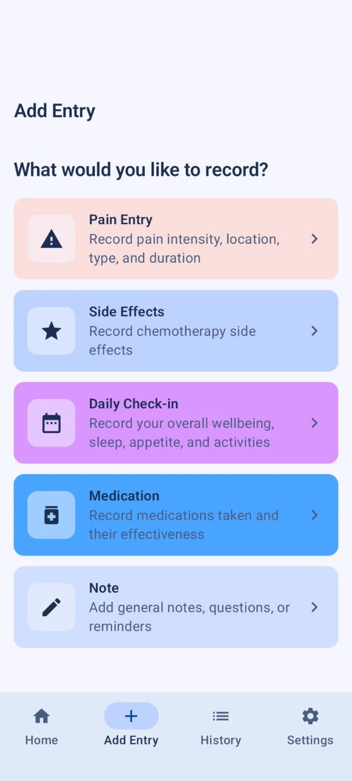 My Cancer Pain Journal screenshot